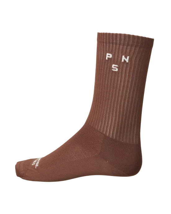 Off-Race Ribbed Socks — Rust