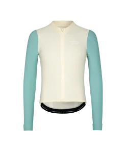 Men's Mechanism Long Sleeve Jersey — Off-White / Light Teal